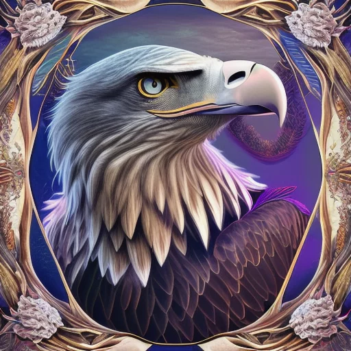 796350308-overwhelmingly beautiful eagle framed with vector flowers, long shiny wavy flowing hair, polished, ultra detailed vector floral.webp